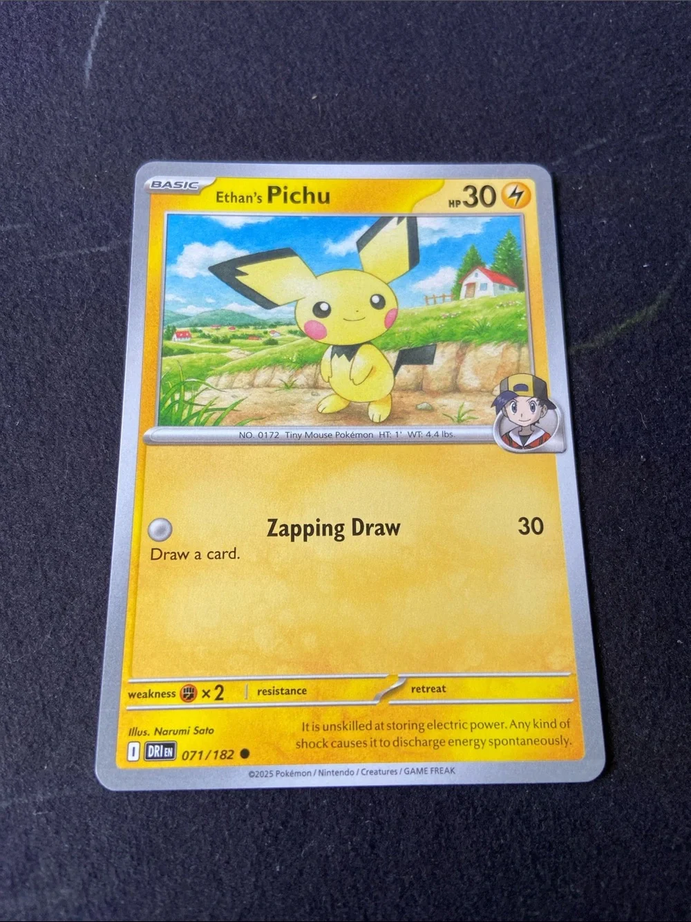 Ethan's Pichu Pokémon card (071/182)Destined Rivals (SV10)